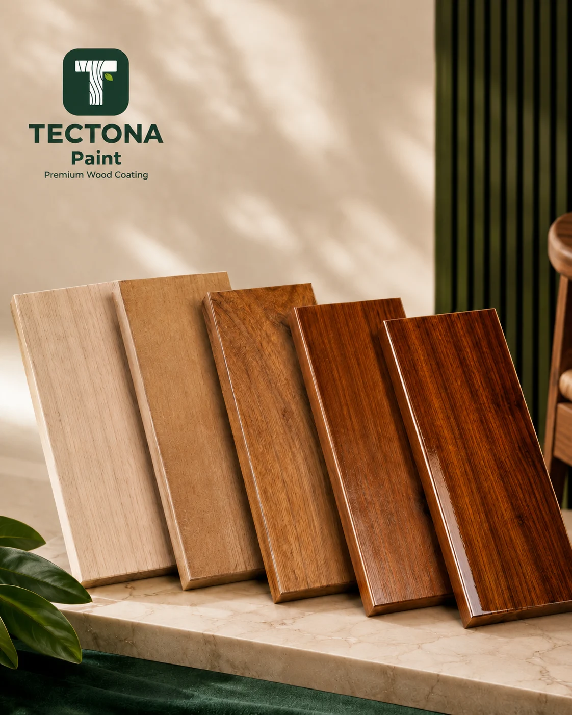 Sistem finishing kayu natural Tectona Paint dari kayu mentah hingga clear coat