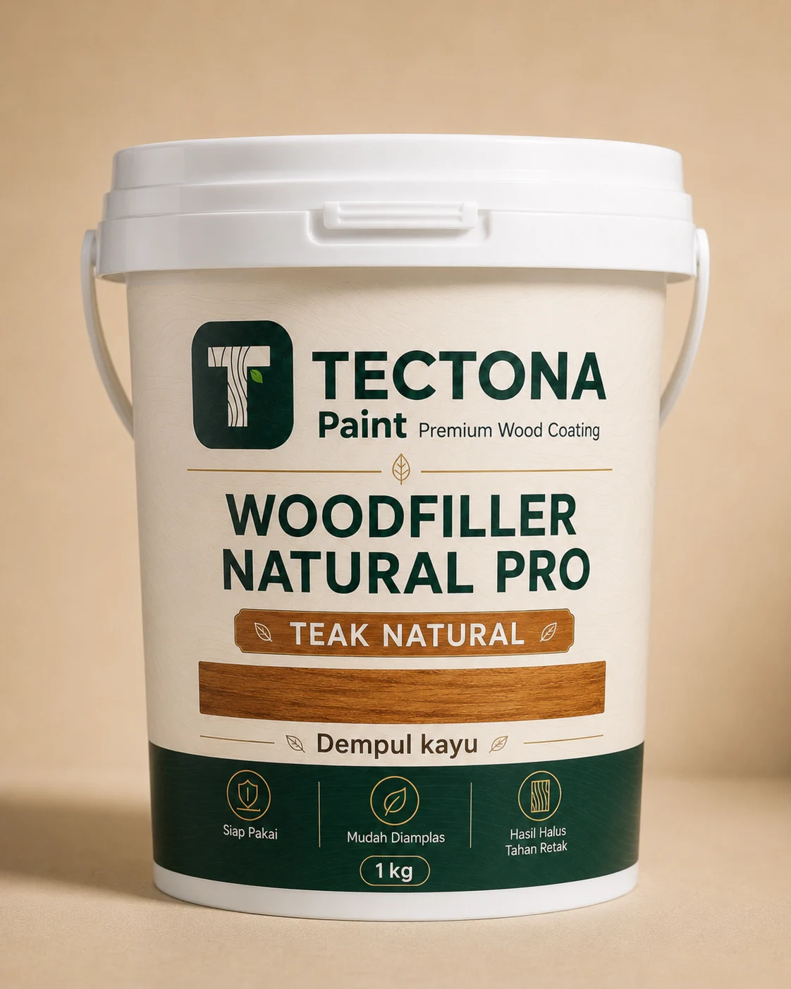 Tectona WoodFiller Natural Pro Teak Natural dempul kayu ukuran 1 kg
