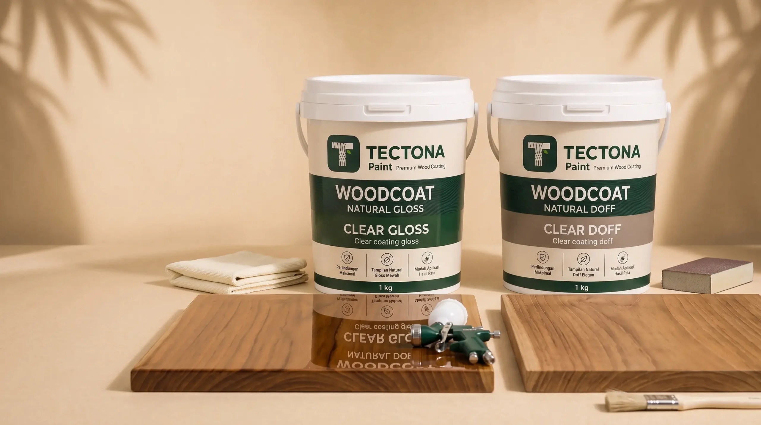 clear coat kayu WoodCoat Natural Gloss dan Doff Tectona