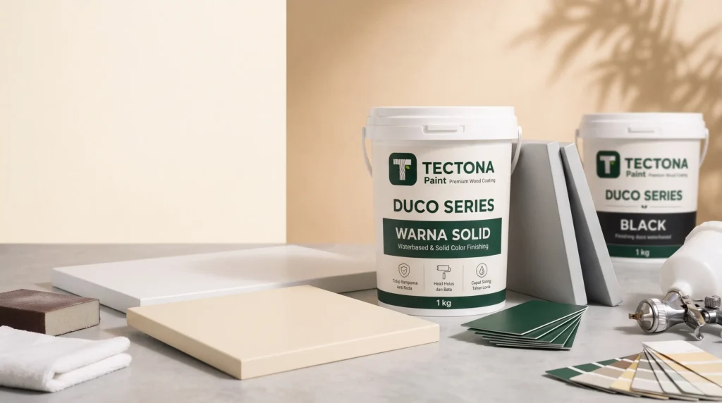 thumbnail duco waterbased Tectona untuk finishing warna solid