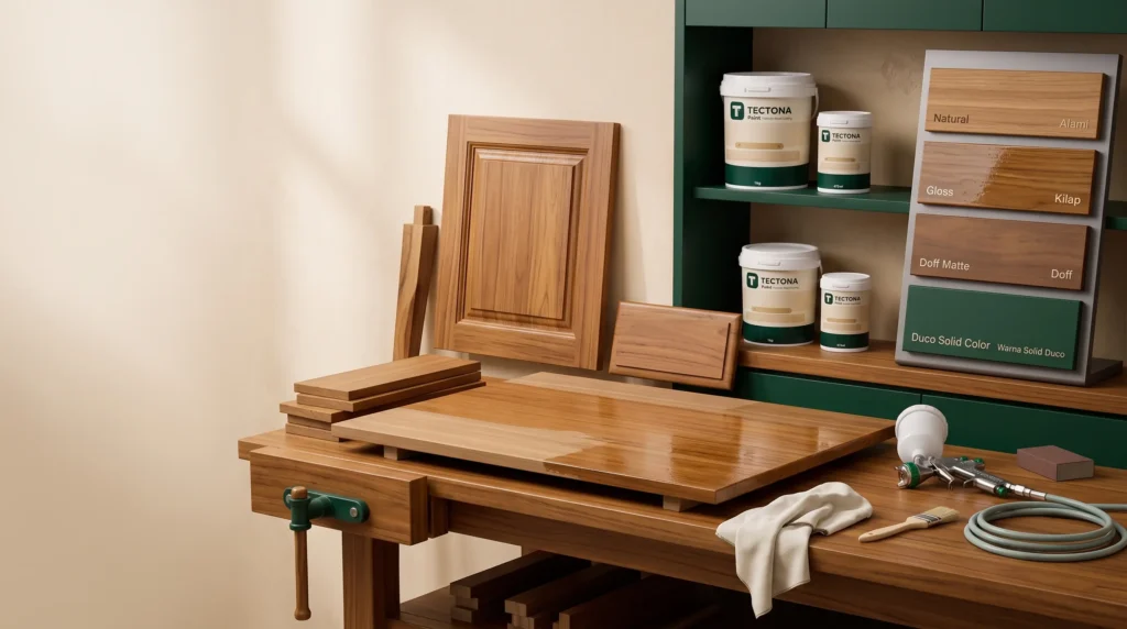 thumbnail finishing furniture kayu dengan sistem Tectona