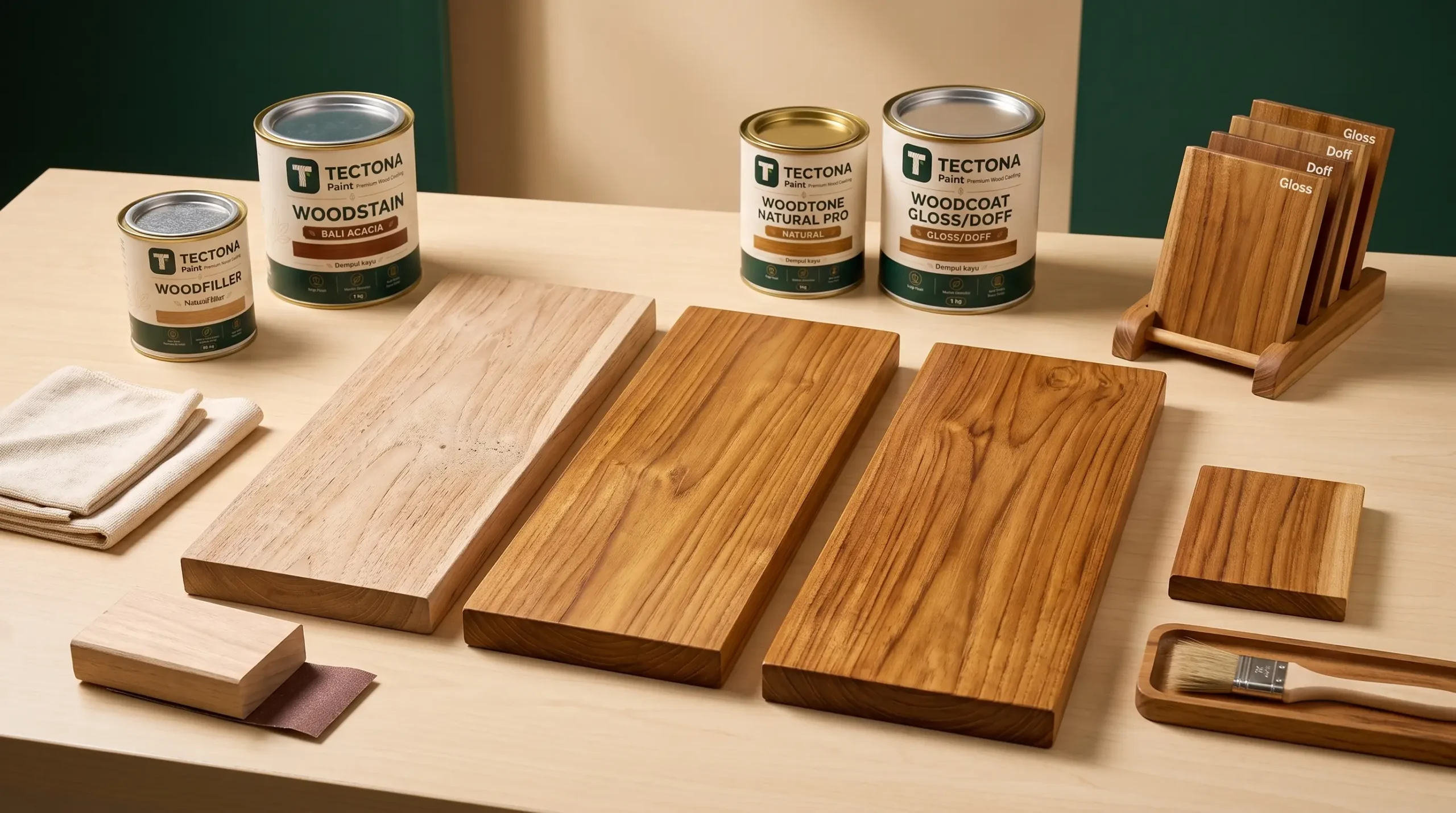 Finishing kayu jati natural dengan produk Tectona