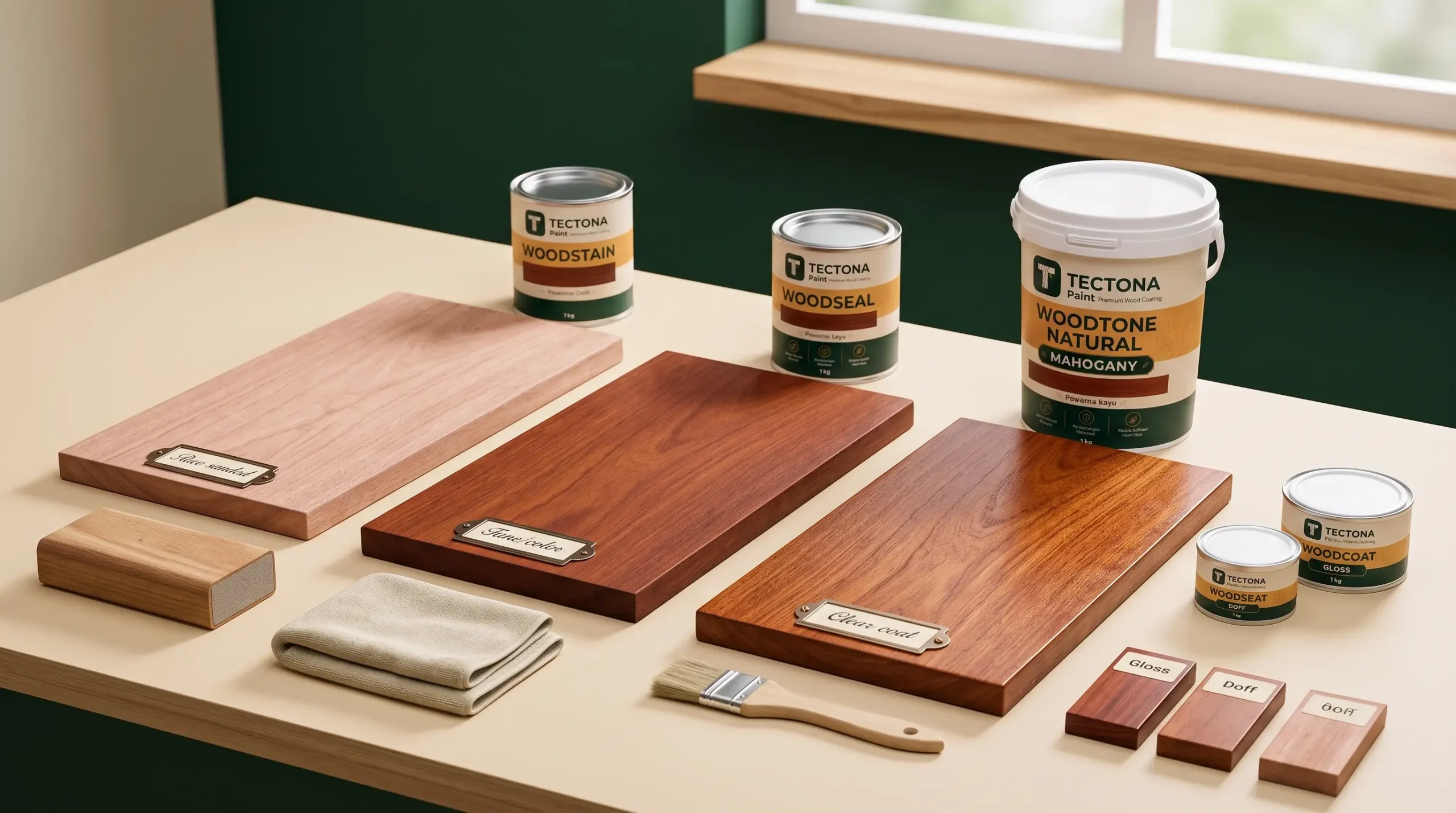 Finishing kayu mahoni dengan produk Tectona