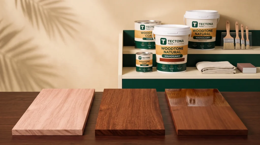 thumbnail finishing kayu mahoni dengan produk Tectona