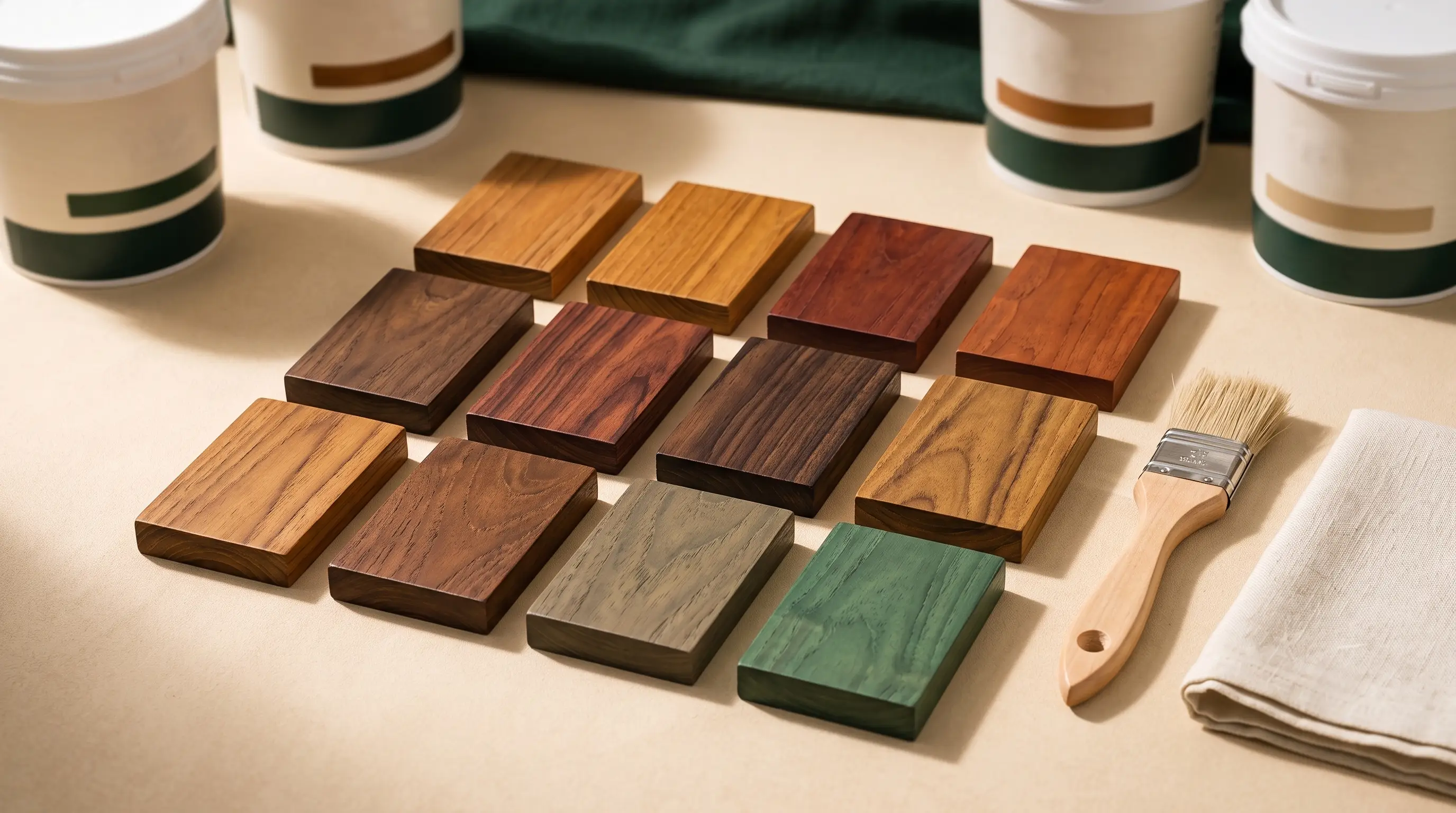 Grid 12 warna kayu Tectona untuk finishing water based