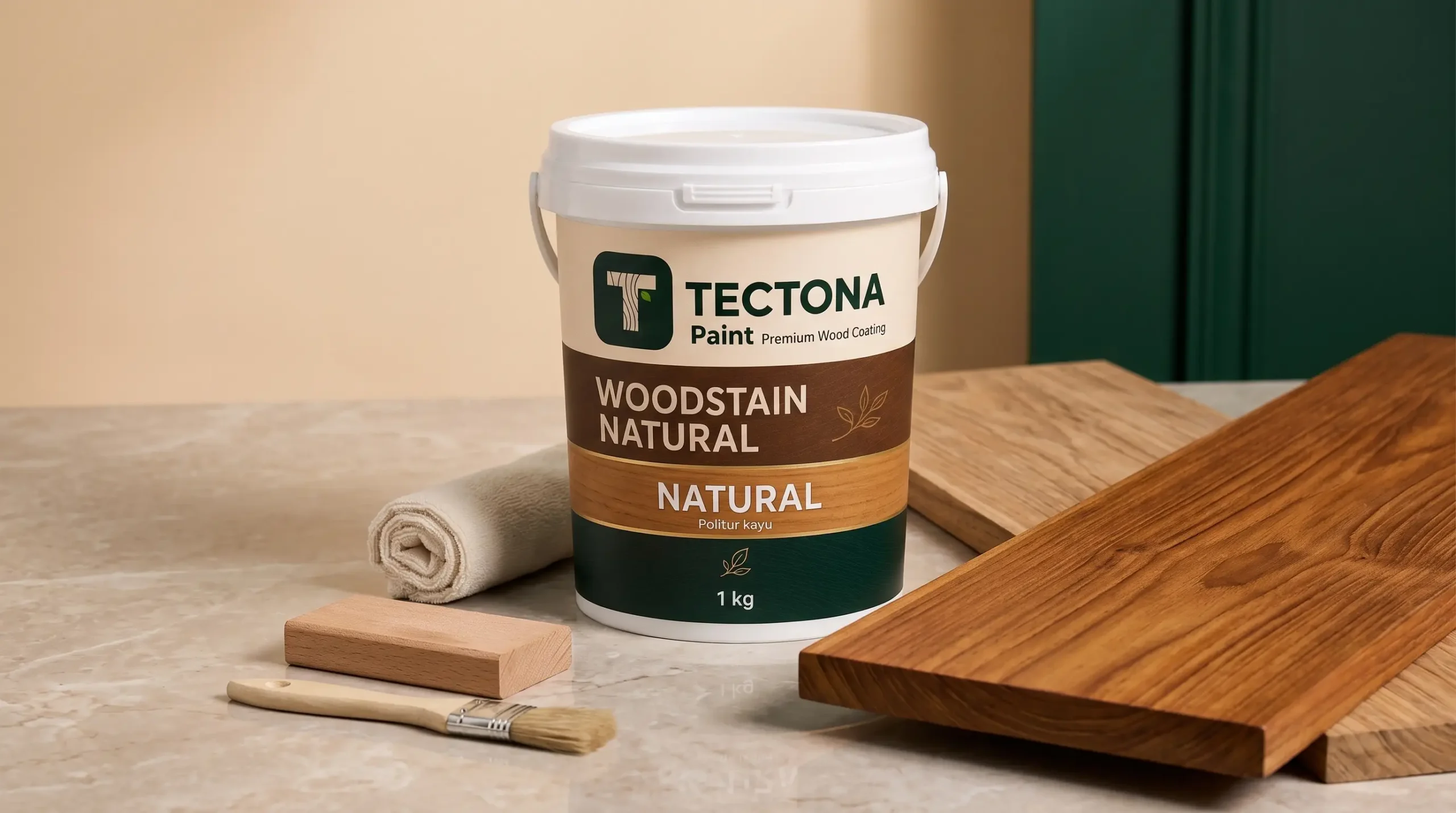 politur air WoodStain Natural Tectona untuk finishing kayu