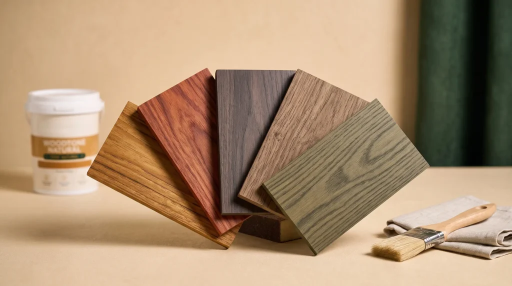 Peta warna kayu Tectona untuk memilih finishing kayu water based