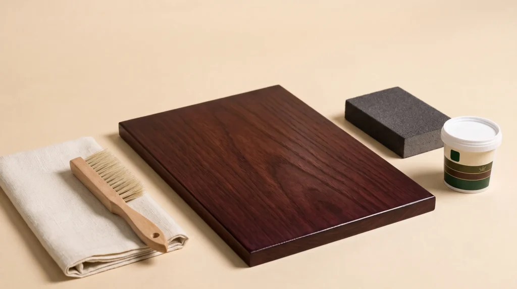 Warna Rosewood Tectona untuk finishing meja kursi water based