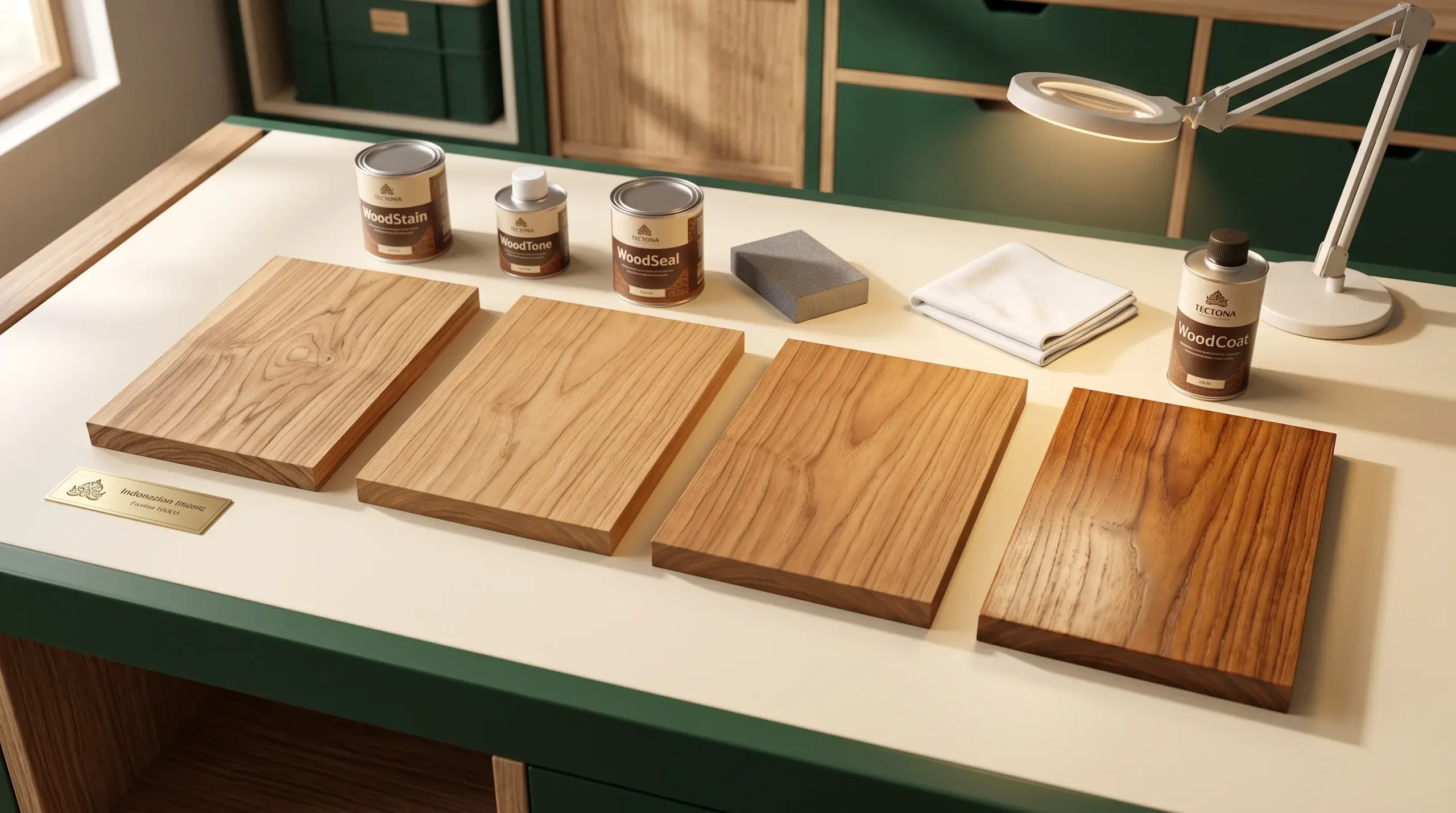 Perbandingan hasil WoodStain dan WoodTone pada kayu natural
